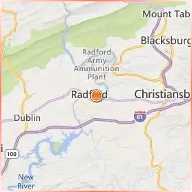 Radford University Location Map Radford University Location Map