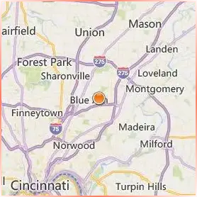 University of Cincinnati Blue Ash College Location Map