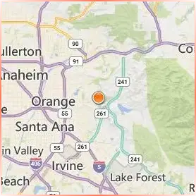Santiago Canyon College Location Map
