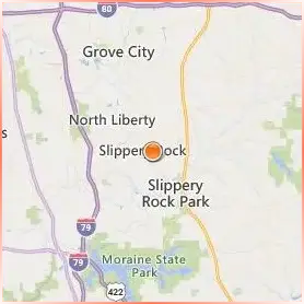 Slippery Rock University of Pennsylvania Location Map